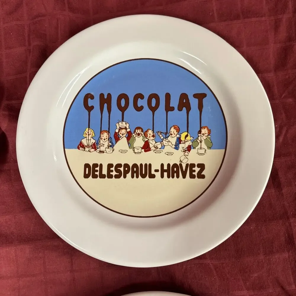 POTTERY BARN Chocolat Delespaul-Havez Ceramic Chocolate Dessert Plates Set of 6